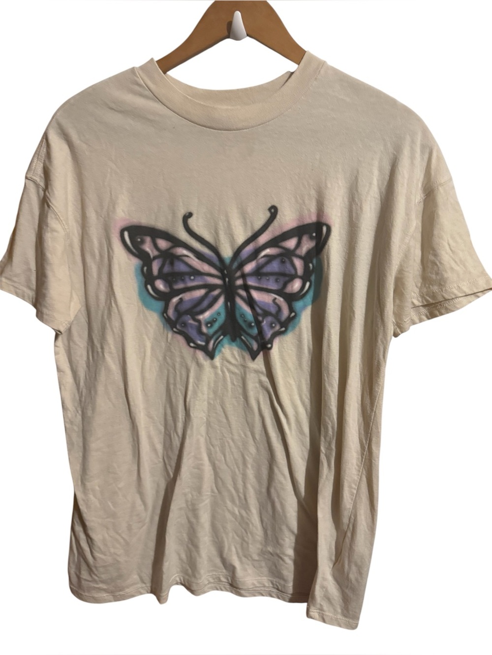 Wild fable airbrush butterfly design short sleeve tshirt oversized small top